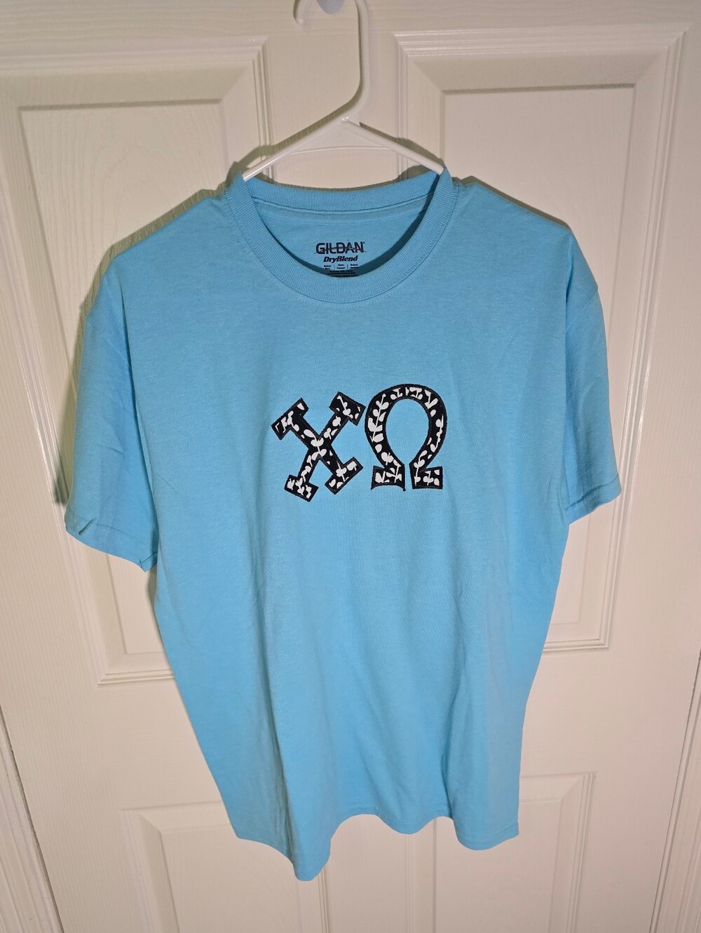 Chi Omega Sorority Blue Short Sleeve Tee Shirt Gildan Medium - Picture 10 of 10